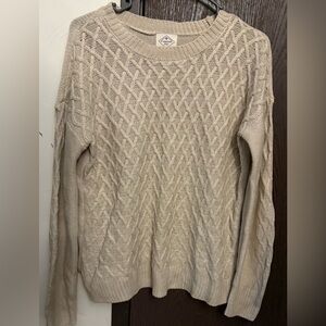 St. John's Bay Women’s Beige Cable Knit Sweater